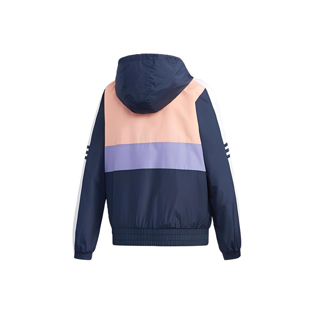 adidas Neo Color Block Casual Hooded Jacket Women Jacket Navy-Blue FK9954