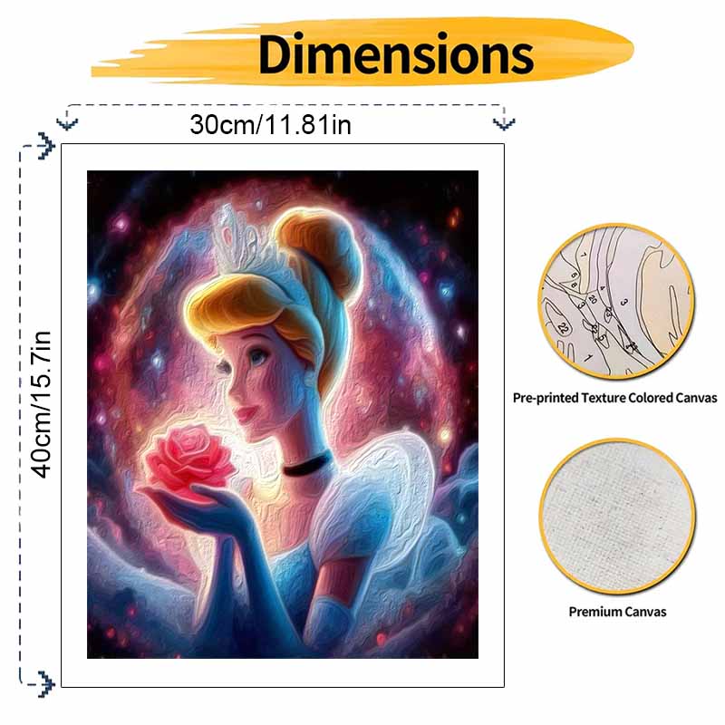 Disney Princess Oil Paint Art Painting Kit Galaxy Diamond Home Wall Decor