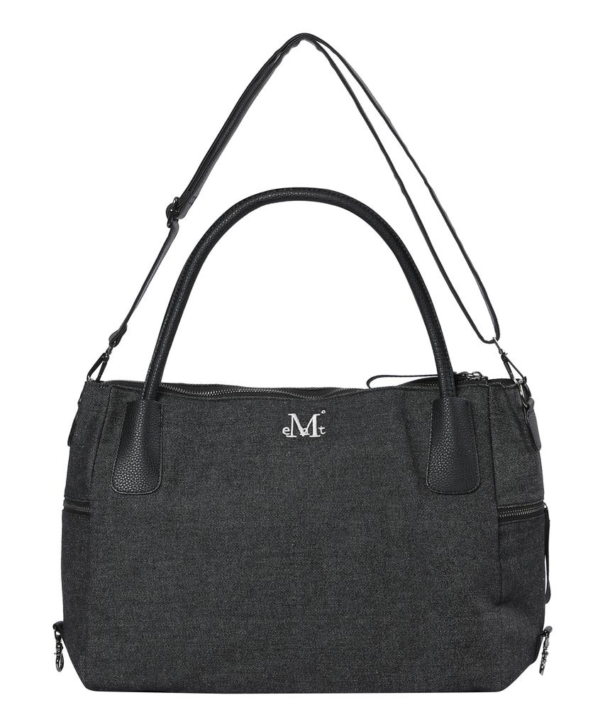 Mucent 4-Way Signature Logo Unisex Tote Bag (Black Denim)