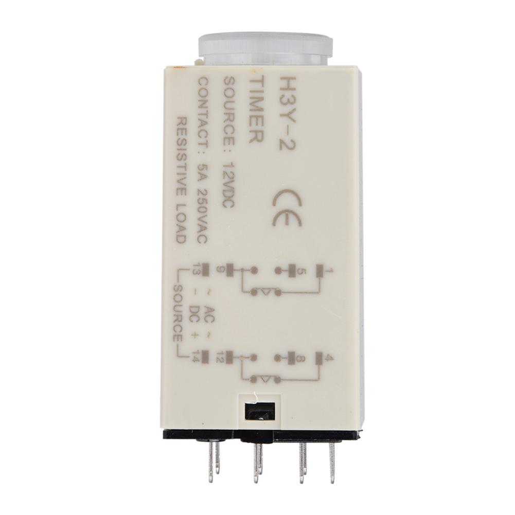 H3Y 2 Power On Time Relay Pointer Control Delay Timer 8 Pin 12VDC (60S)