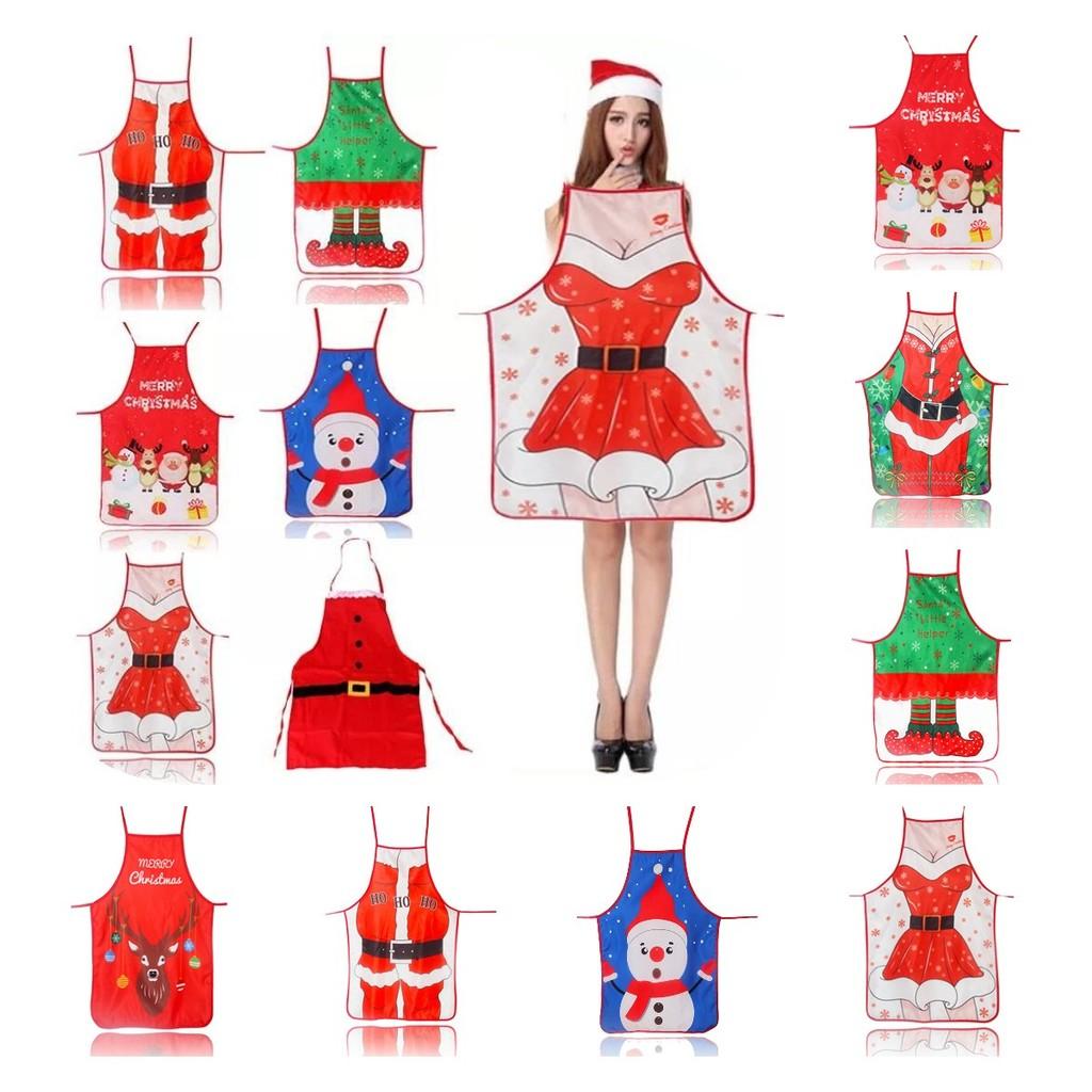 Christmas Themed Fabric Apron Colorful Printed Decorative Costume For Festive Celebrations