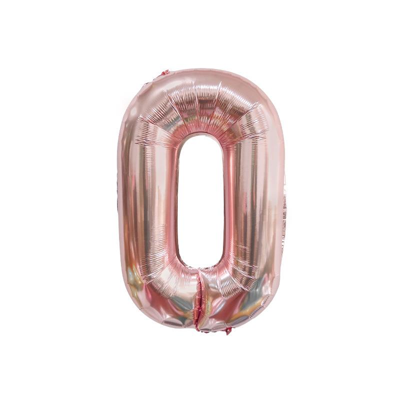 

32 Inch Rose Gold Digital Aluminum Film Balloon Decoration Birthday Party Wedding Decoration Scene Aluminum Film Balloon 32 inch rose gold number 0