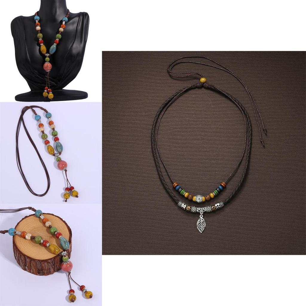 Geometric Beaded Necklace With Shell And Starfish Elements For Fashionable Women