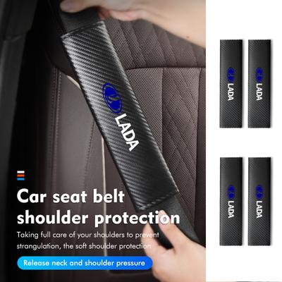 For Lada Comfort Car Seat Belt Covers Adjustive Shoulder Strap Covers Niva Vesta 4X4 Samara Kalina Largus Priora Granta