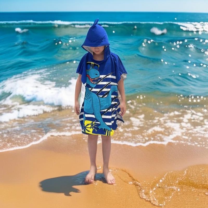 Children's Microfiber Hooded Bath Towel Cloak - Quick-Dry & Absorbent