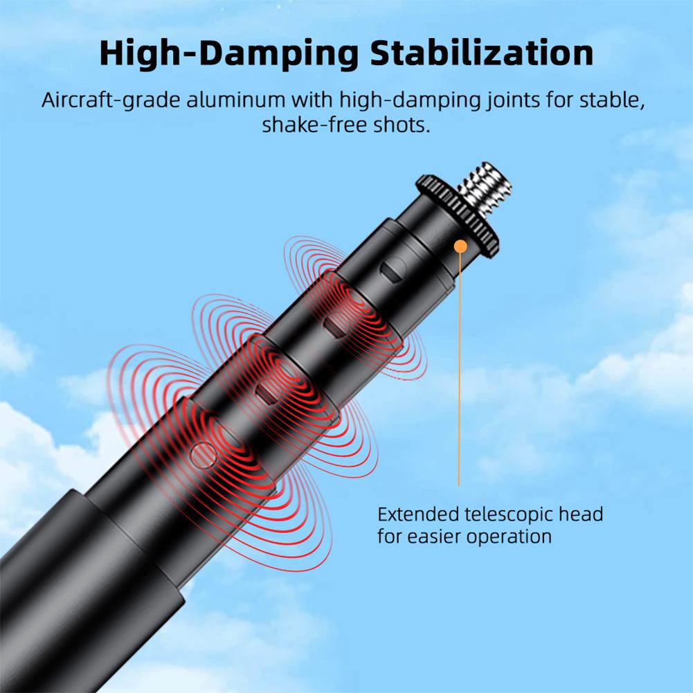 Camera Extend Selfie Stick Bracket for Insta 360 X5 Sports Camera Carbon Fiber Invisible Selfie Stick Adjustable Extension Pole