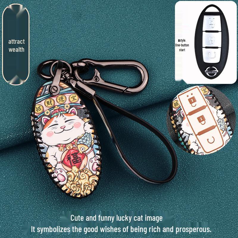 2021-2022 Qijun Autoschlüssel Schutzhülle mit Schloss und Schnalle