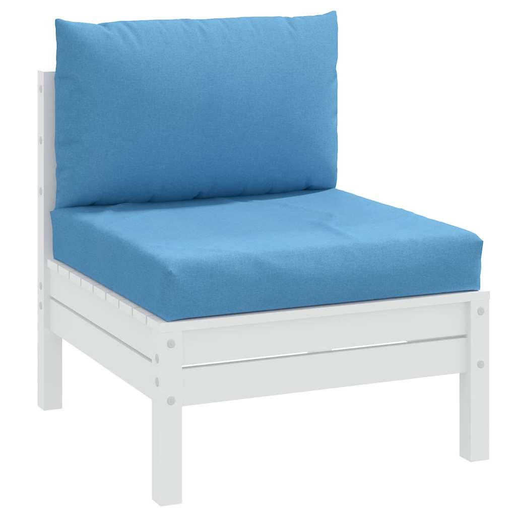 2 Piece Pallet Cushions Melange Blue Fabric