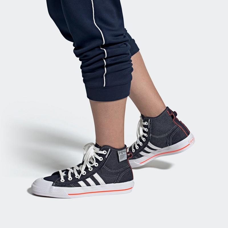 Adidas Nizza Hi Rf Navy Denim White Sneakers H67835