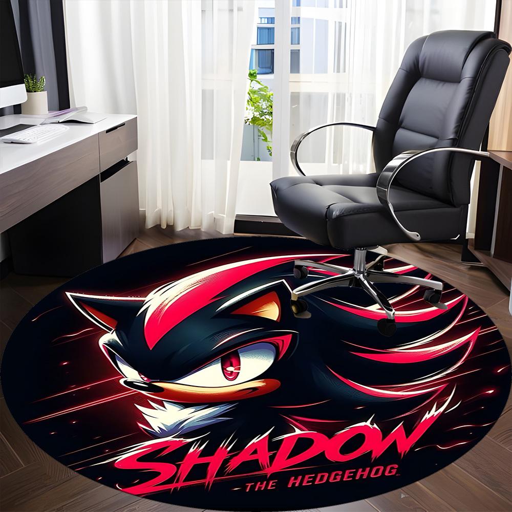 Shadow Hedgehog S-Sonic Office Round Area Rug, Indoor Mat Suitable For Office, Under Office Chairs Bedroom Living Room Home Decor, DT1212070