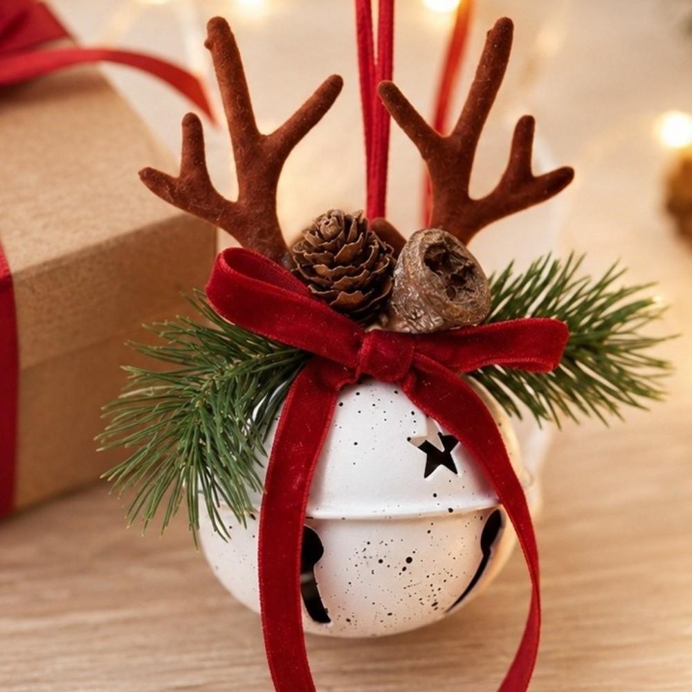 Antlers Christmas Tree Hanging Bells Vintage Rustic Style Holiday Hanging Decor Shop Windows