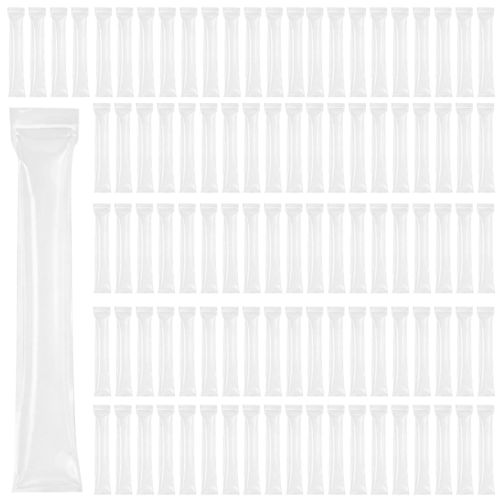 

100 Ice Lolly Bags Disposable Ice Popsicle Mold Bags, Freezer Ice Cream Mold Easy To Snacks Yogurt Juice Fruit Ice Candy Pops Comes One Size белый