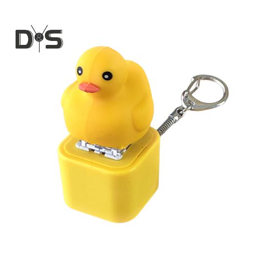 1/2/3 stk Ducky Caps nøkkelring Fidget Toy Sounding Pendant Stress Reliever Duck Keyboard Fidget Toy nøkkelring