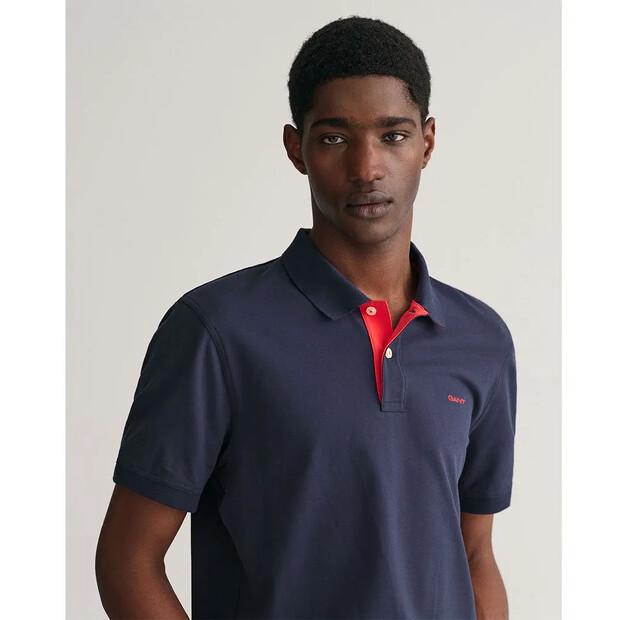 Gant Reg Contrast Rugger поло с короткими рукавами