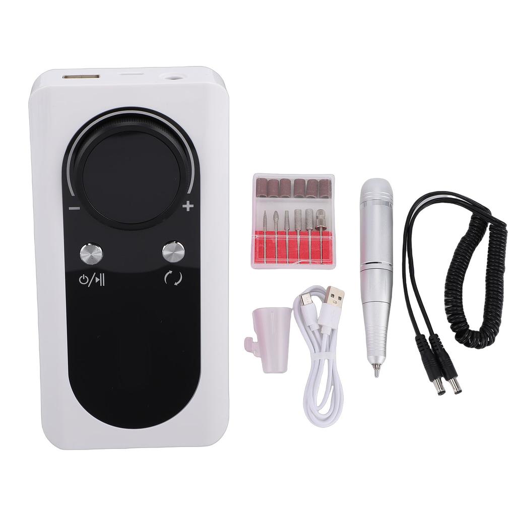 Broca Elétrica de Unha Sem Fio 45000 RPM Máquina Lixadora de Unhas com 6 Brocas 6 Bandas de Lixa para Acrílico Gel Pó para Mergulho Esmalte