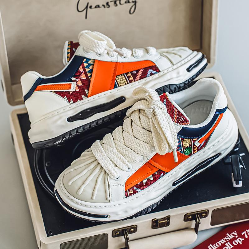 

High-end men s shoes spring new 2025 cloth breathable casual board shoes platform shoes Internet celebrity shell head trendy shoes 39