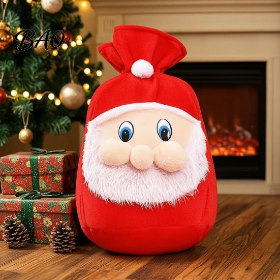 Drawstring Candy Pouches Christmas Santa Claus Sack, Adjustable Gift Bag, 3D Fabric Present Pouch Pouch, Holiday Party Supplies Bags