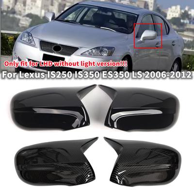 For LHD Lexus ES LS IS Series 2006-2012 ABS Car Rearview Side Mirror Cover Wing Cap Exterior Door Housing Trim Adhesive Sticker