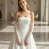 Bridal Lace Gloves Women Lace Arm Sleeves Elegant Long Gloves Fingerless or Five-Finger Gloves for Wedding Prom Tea Party