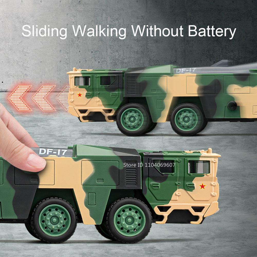 1:50 Dongfeng 17 Missile Launch Toy Car Models Alloy Diecast Sound Light Simulation Military Engineering Vehicle Gifts For Boys
