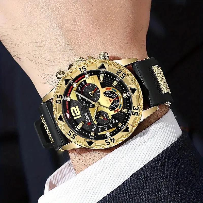 2026 Classic Men's Quartz Calendar Watch - Casual Business Silicone Strap