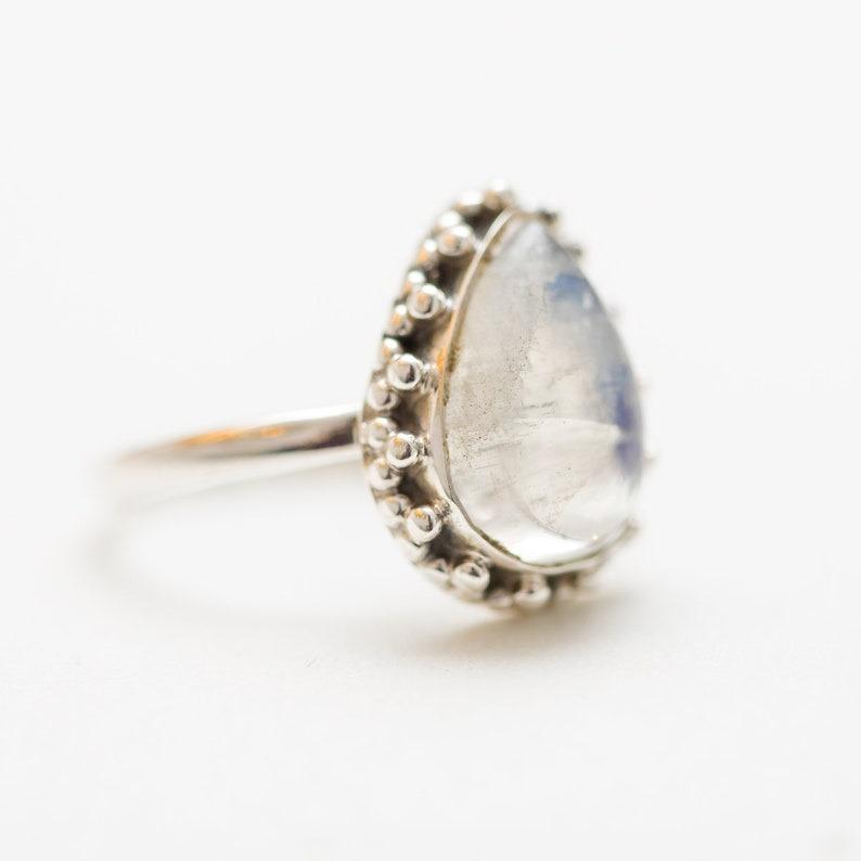 Dainty Moonstone  Ring • Custom Delicate Stacking Ring • Personalized Gift for New Mom • Baby Shower Gift • Pet Lover Jewelry •