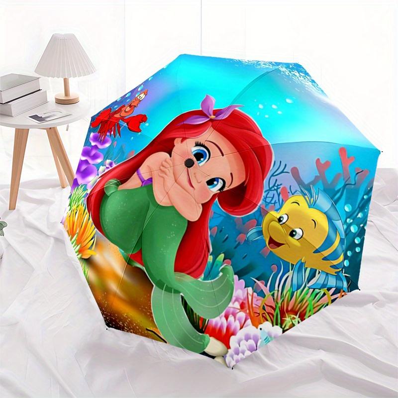 1pc Mermaid Adventure: Automatic Opening/Closing Umbrella with Portable Tri-Fold Design, 8-Bone Iron Frame - Perfect for Outdoor Use, Festiv