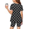 Sommer-Outfit-Set für Mädchen Polka-Dot-Print Kurzarm-Oberteil mit Rüschensaum und Shorts
