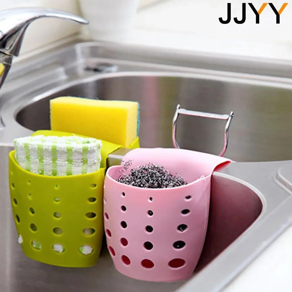 Double Silicone Sponge Holder Sink Rack Storage Organizer Kitchen Sink Saddle Style Soap Dispenser Kitchen Tools Home Organizer 2