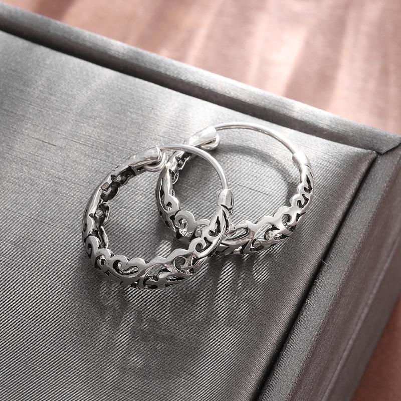 Retro Popular Hollow Earrings Crescent Pattern Earrings for Men and Women Trendy Hip-Hop Rock Earrings Jewelry
