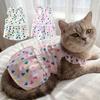Puppies Princess Dress Summer Heart Printed Dress For Dog Pet Puppy Apparel Cute Print Cat Sweet Skirts Pet Clothes Supplies