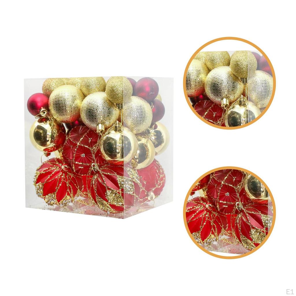 36 Stück Weihnachtsbaumhänge Dekorationen Weihnachtsdeko Dekorative Kugeln Christbaumkugeln für Kranz