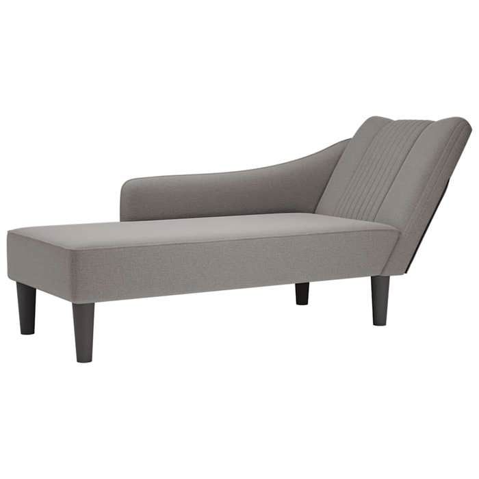 VidaXL Chaise Longue Avec Accoudoir Droit Taupe Tissu, Fauteuil, Fauteuil De Détente, Chaise Longue Rembourrée, Fauteuil De 4009803