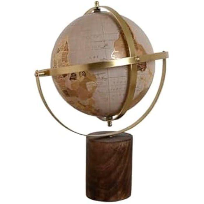 Globe terrestre - HOME ESPRIT - Vintage doré naturel - 28 x 20 x 39 cm - Multicolore - Intérieur