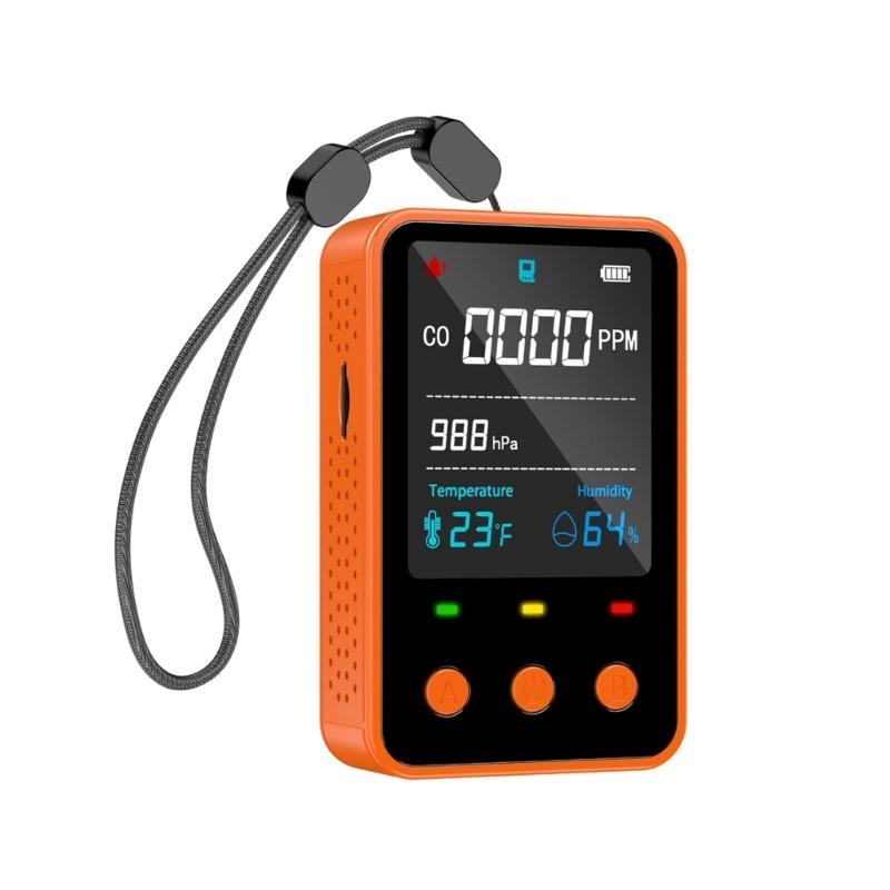 Intelliegnt Auto Off CO Alarm 2000mAh Rechargeable Gas Detectors Rechargeable CO Gas Detectors Easy to Use for Car Boats