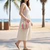 Rainbow Striped Beach Straw Bag Woven Shoulder Bag Colorful Crossbody Bag  Women