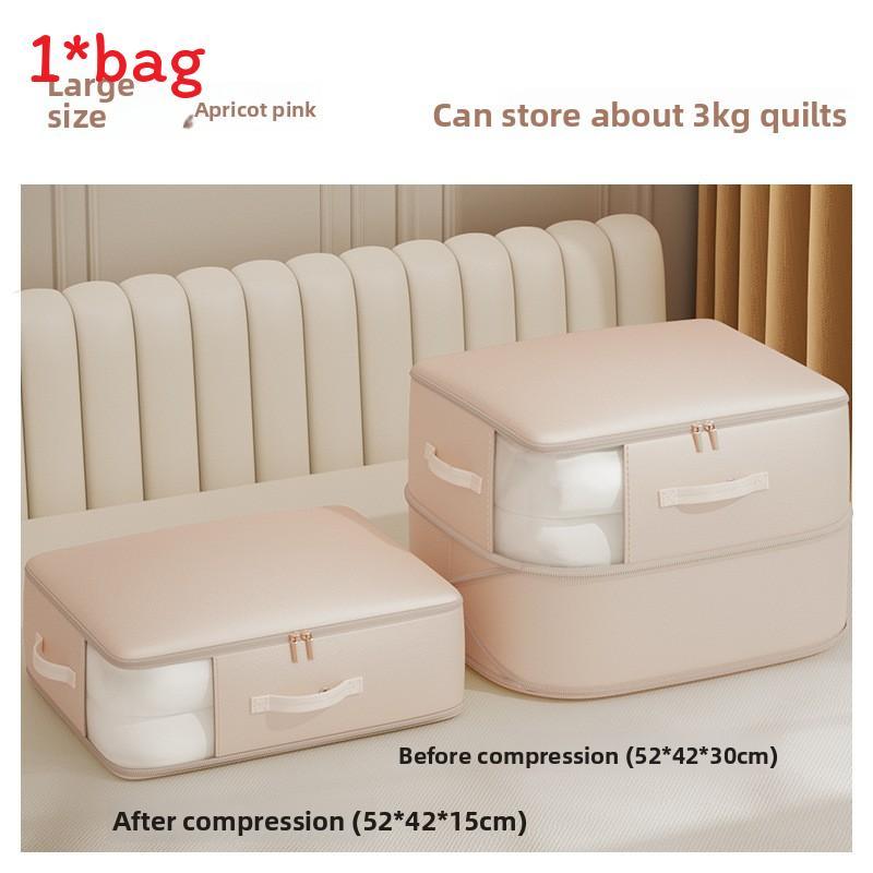 Bed Quilt Storage Bag With Multiuse Compression Design For Bedroom Organization