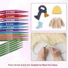 Short Interchangeable Knitting Needles Set, 2-Inch Metal Circular Knitting Needles Kit for Beginners, 12 Pairs