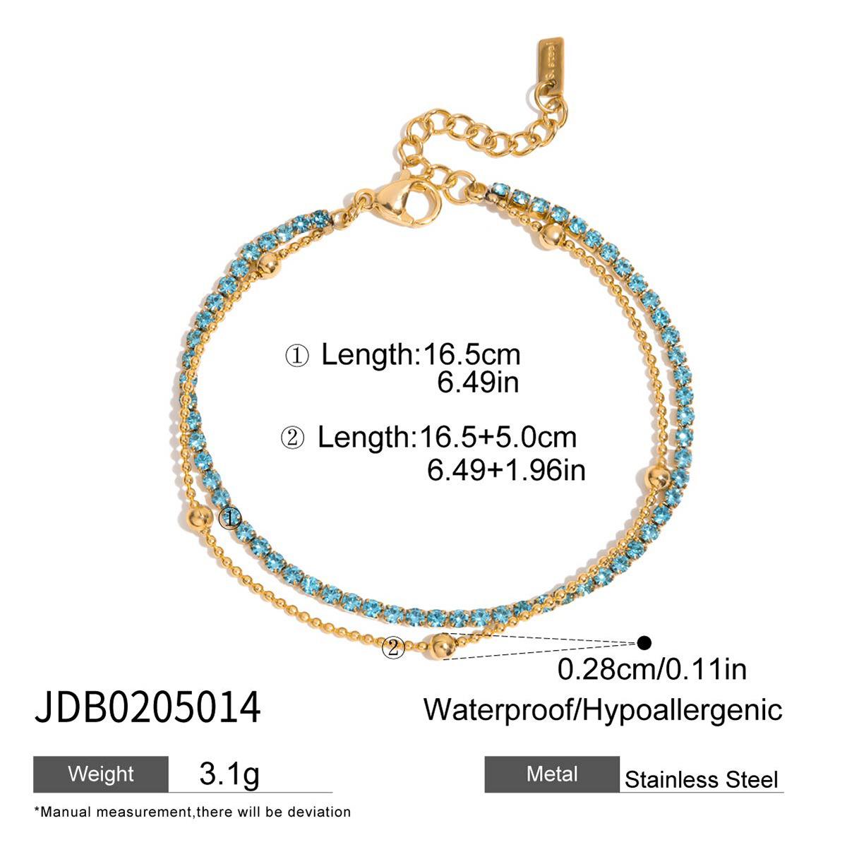 Quiet Vacation Gold Diamond Evil Eye Chain Bracelet, Fashion Personality Accessory