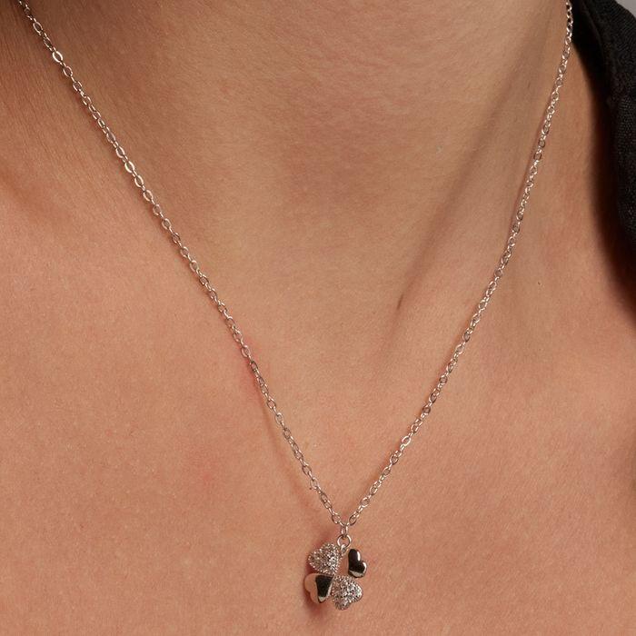 Collier Luxenter En Argent 925 Et Zirconium Brillant Finition En Rhodium - Lumah