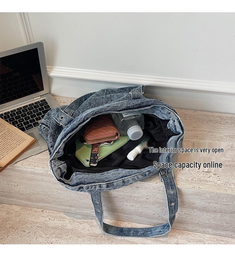 Japanische Retro-Denim-Crossbody-Tasche für Damen – Lässige künstlerische Umhängetasche für Studenten