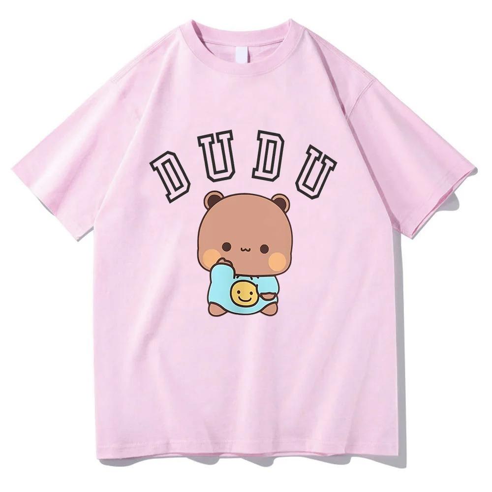 Panda Bear Cartoon Printing T-shirts Short Sleeve Women Men Cotton Tee-shirt Bubu Dudu Cute Graphic Tshirts Casual Summer Tees