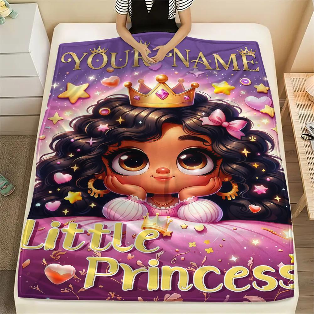 1PC Custom Name Glittery Night Patterned Flannel Blanket Suitable For All Seasons for Home Decor Warmth and Comfort Gifts Holiday Present_lx