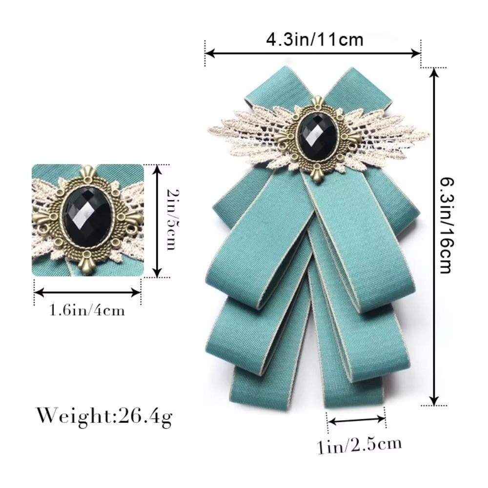 Solid Color Rhinestone Collar Flower British Style Adjustable Gentleman's Bow Tie Neck Decoration Collar Cravat