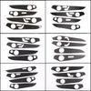 For Mercedes-Benz C-Class GLC W205 C180 2014-2020 Car Interior Doors Decoration Panel Cover Trim Soft Carbon Fiber Accessories