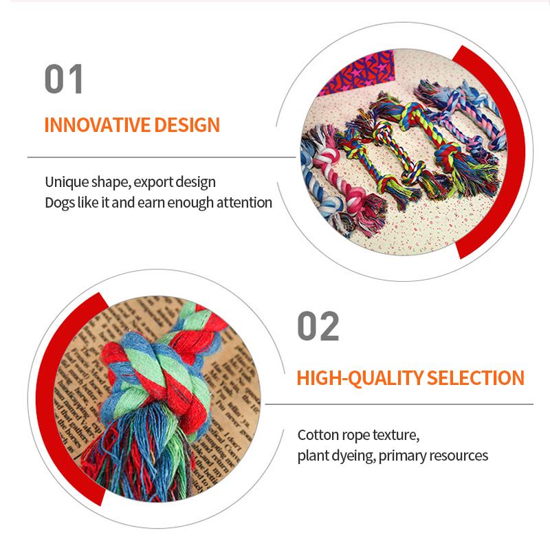 Dog Toys Puppy Cotton Chew Rope Knot Toy Durable Braided Dog Cleaning Teeth Bone Rope Dog Training Supplies Juguetes Para