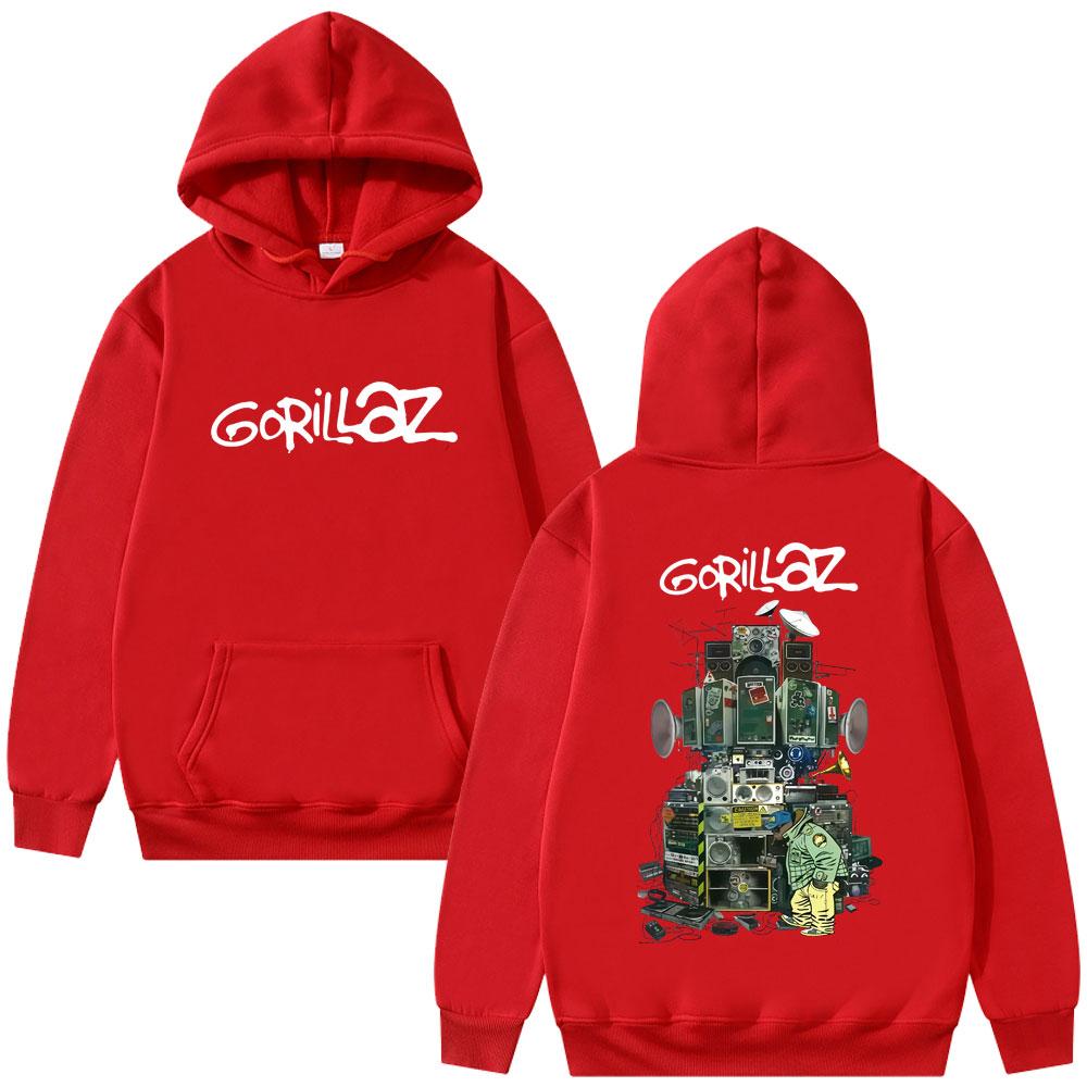Gorillaz Graphic Print Hoodie Men Women Hip Hop Rock Fashion Music Streetwear Male Casual High Quality Fleece Hoodies