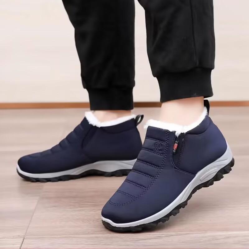 

Модные зимние ботинки для снега, мужские повседневные ботинки без застежек, теплые меховые удобные кроссовки, нескользящие ботинки, мужская обувь Zapatos Hombre2024 45 синий