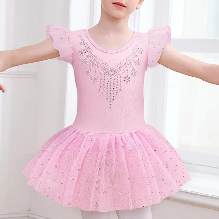 Ballet Performances Wear Leotard Comfortable Girls Dance Dress Glittering Sequins for Childrens Dance Gymnastics