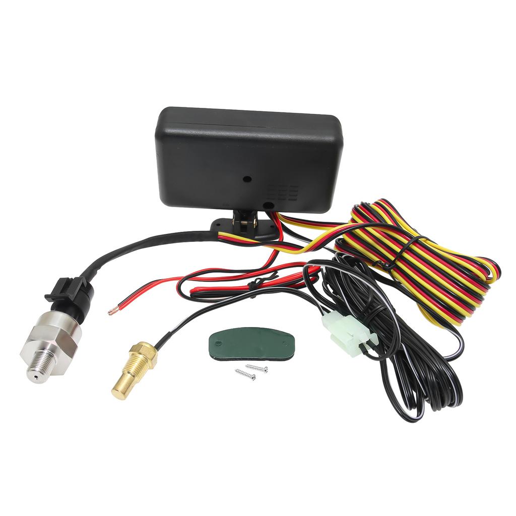 3in1 Water Temprature Gauge Car LCD Digital Oil Pressure Meter Voltmeter With Alarm 1/8NPT Water Temp Sensor For 12V Car Truck